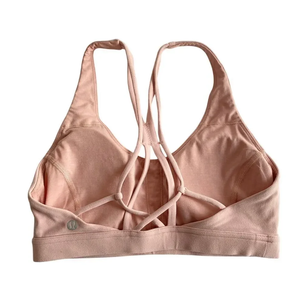 Lululemon Flow Freely Sports Bra Faint Coral Pink 6